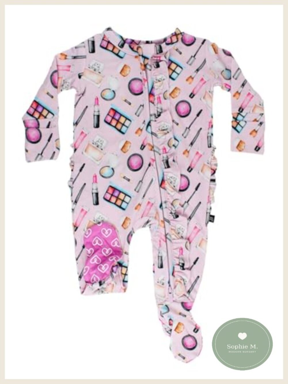 Baby Girl Zippered Footie 2-Way Zip Long Sleeve Bamboo Viscose Sleeper Footed